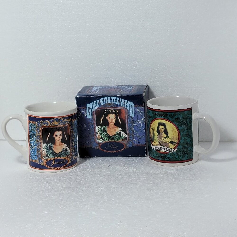 Vintage Collectible Gone with the Wind Mugs Featuring Scarlett O'Hara
